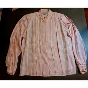 Vantage Adrinna Papell 100% Silk Pink Blouse Size 8 US M